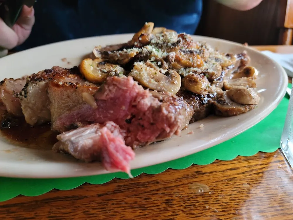 Really Rare Steak with Mushrooms
